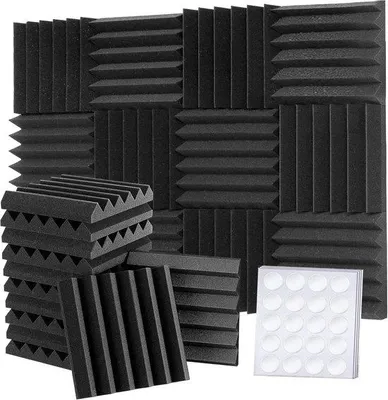 Produktbild von Akustikpaneele 30 x 30 x 5 cm - 12 Stück, schwarz