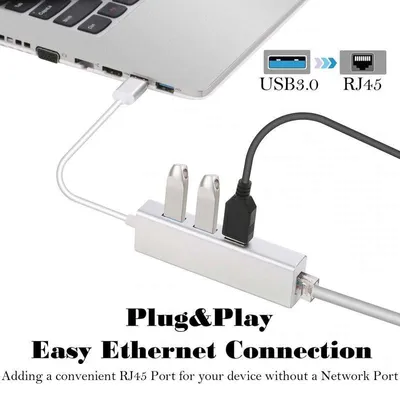 Productafbeelding van DrPhone EA2 USB 3.0 hub met RJ45 Gigabit Ethernet LAN-adapter - 10/100 / 1000M