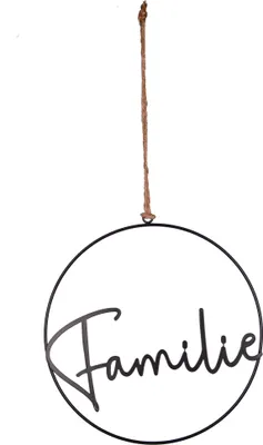 Produktbild von UNUS®  Familie Schriftzug aus Metall zum Aufhängen 25cm schwarz