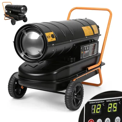Image de Peviasot : Chauffage électrique de 30 kW, soufflerie pour chauffage au fioul. Chauffage pour chantier, chauffage industriel, chauffage au diesel. Générateur d'air chaud diesel numérique, 220V, réservoir de 38 litres