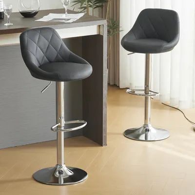 Produktbild von FCH 2er Set Barhocker Barstuhl Höhenverstellbar Tresenhocker Küchenhocker, Schwarz