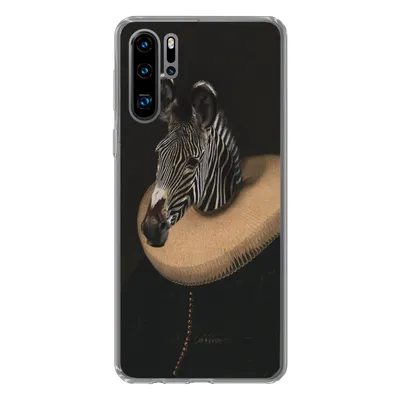 Produktbild von MuchoWow® Handyhülle Schutzhülle Hülle für Huawei P30 Pro Zebra - Halsband - Kunst Silikon Softcase Handy Hülle - Schutzdeckel