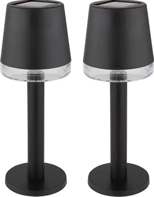 Produktbild von 2er Set LED Solarleuchte, Tischlampe, schwarz, H 21,5 cm