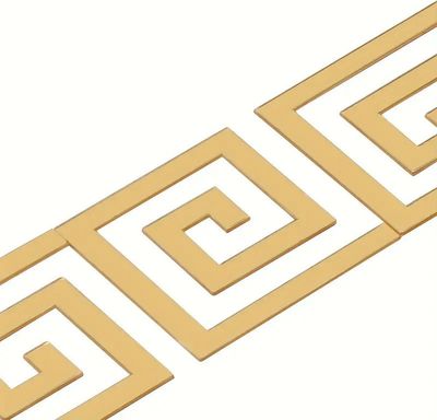 Sada 10ks - Samolepiace zrkadlové nálepky na stenu s elegantným vzorom, moderný dizajn, Versace štýl, Nástenné Zrkadlá - GLOROB Zlatá