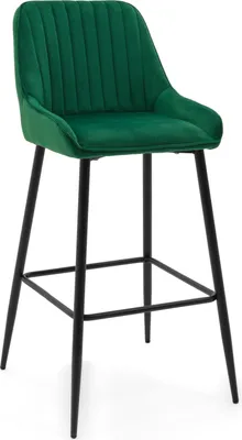 Produktbild von NEW HOME Barhocker PASSO gepolsterter für Wohnzimmer Esszimmer Glamour - grün - moderne Samt Velours Möbel