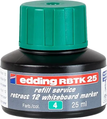 Produktbild von Nachfülltinte edding RBTK 25 für edding Boardmarker retract 12 25ml grün Packung mit 10 Stück