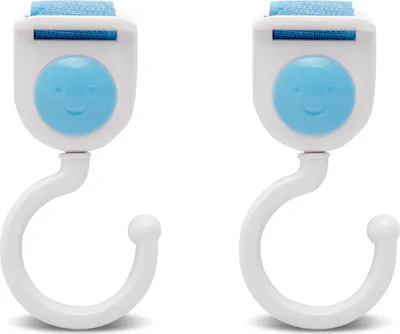 Produktbild von 2er-Set - Kinderwagenhaken - Einkaufshaken mit Klettverschluss - Blau
