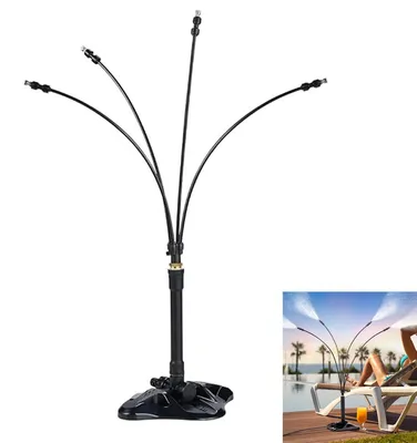 Produktbild von Stehender Outdoor Nebler – Tragbares Misting System mit 8 m Schlauch, Kühlstation für Garten, Terrasse, Pool, BBQ & Haustiere an heißen Tagen