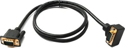 Produktbild von SYSTEM-S D Sub15 Kabel 100 cm HD VGA 15 Pin Stecker zu Stecker DB15 Winkel Up Angled