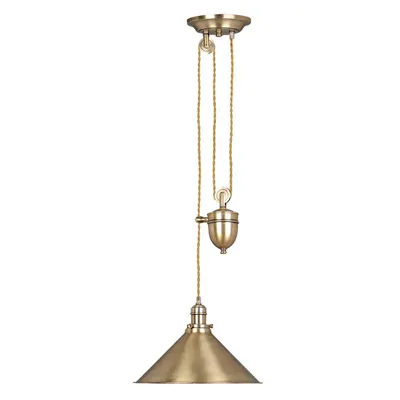 Image de Lampe à suspendre, plafonnier, acier laiton, D 37 cm