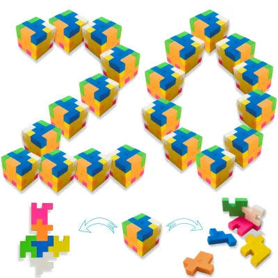 Productafbeelding van 20-Delige Gum Kubus Puzzel, creatief speelgoed voor kinderen