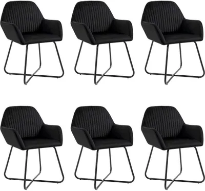 Produktbild von Esszimmerstühle 6 Stk. Schwarz Samt
