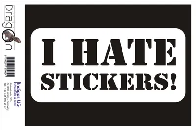 Produktbild von Aufkleber / Autoaufkleber - JDM / Die cut / Auto / OEM - I hate stickers! - 210x100mm schwarz - Heckscheibe / Heckscheibenaufkleber