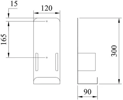 Produktbild von Desinfektionsspender weiß für Wandmontage, 1 Liter Nachfüllflasche, 120x300mm