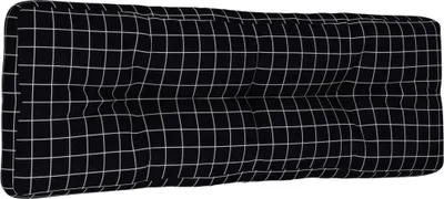 Produktbild von vidaXL Palettenkissen Schwarz Karomuster 120x40x12 cm Stoff