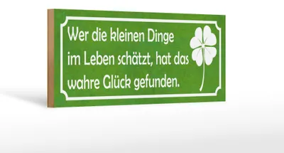 Produktbild von Holzschild Spruch 27x10cm wer kleine Dinge schätzt Glück