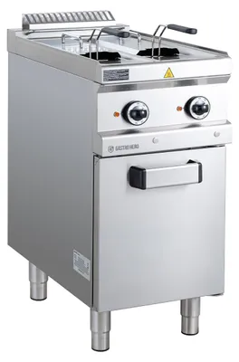 Produktbild von GastroHero Elektro Doppel Fritteuse Serie 700 2x7 Liter 10,5 kW Edelstahl Gastro Fritteuse Standgerät Profi  Italy
