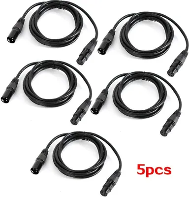 Produktbild von 5x kabel DMX 1m 3-pinový XLR kabel DMX signální kabel pro pohyblivou hlavu parního světla