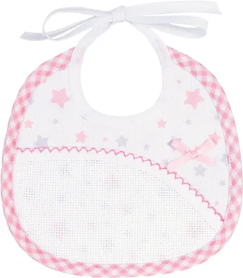 Zdjęcie produktu dla Śliniak bawełniany z motywem gwiazdek, wymiar 18x18 cm, dla niemowląt i małych dzieci