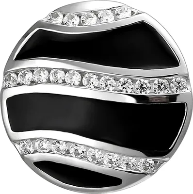 Produktbild von JOBO Anhänger 925 Sterling Silber mit schwarzer Emaille und 24 Zirkonia