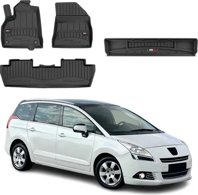 Immagine prodotto di Set di tappetini e fodere per bagagliaio OMAC per Peugeot 5008 2009-2017 in gomma nera 4x