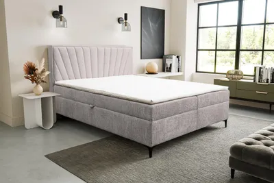 Produktbild von VENASI CIMONE Boxspringbett 180x200 mit 2 Bettkästen H2/H3 Matratze BEIGE