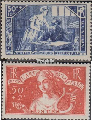 Produktbild von Briefmarken Frankreich 1935 Mi 303-304 (kompl.Ausg.) mit Falz Geistesarbeiter