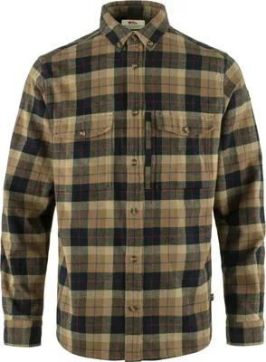 Produktbild von Fjällräven Värmland Heavy Flannel Shirt 88398 dark sand-dark navy Jagdhemd Outdoorhemd M
