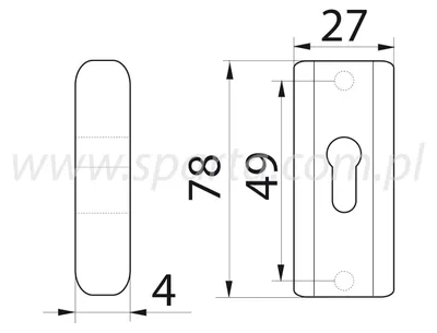 Produktbild von Szyld Schlüsselrosette 26x78 mm schwarz Türschild