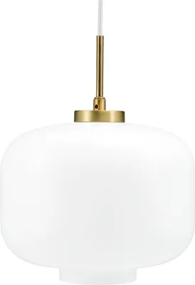 Produktbild von Pendelleuchte LED, Hängelampe, Deckenlampe Pendel, Pendellampe Esstisch, Pendelleuchte für Wohnzimmer, Skandinavische Design, ARP D25 opal/messing