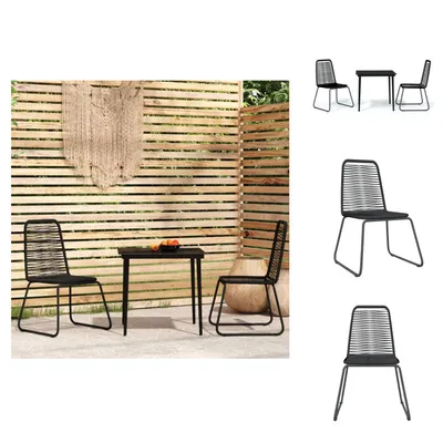 Produktbild von vidaXL 3-tlg. Garten-Essgruppe Schwarz -  Gartenmöbel-Sets