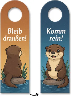 Produktbild von Cartoon Otter Bleib draußen! Komm rein! Türhänger