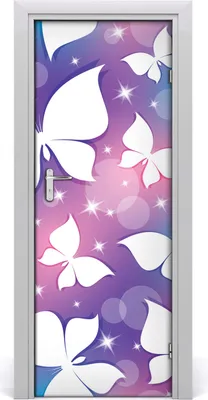 Produktbild von Tulup Türaufkleber 75x205 cm Dekorative Aufkleber Selbstklebend Wasserdichte Tapete Abnehmbar Schlafzimmer Wohnzimmer Wohnkultur - Schmetterlinge Wand