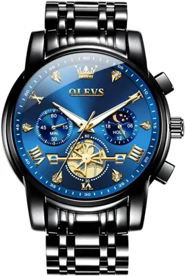 Produktbild von Herren-Chronograph, wasserdicht, analog, Quarz, modisch, lässig, Business, leuchtend, Edelstahl, großes Zifferblatt