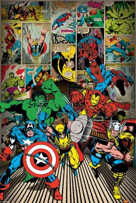 Immagine prodotto di Marvel - Poster - Arrivano gli eroi + 1 Ü-Poster dimensioni 61x91,5 cm