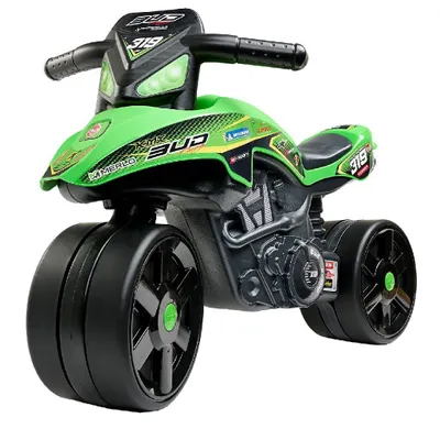 Zdjęcie produktu dla FALK Jeździk Racing Zielony Motorek Szerokie Koła od 1 roku