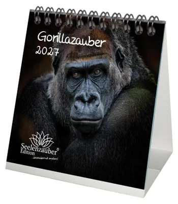 Produktbild von Gorillazauber Tischkalender 10x10cm für 2027 Affen - Seelenzauber