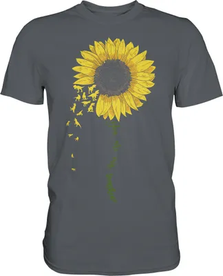 Produktbild von Dinosaurier Sonnenblumen T-Shirt Dino Garten Motiv Gärtner Geschenk – Dark Grey / M