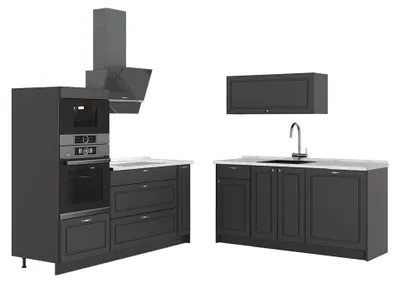 Produktbild von Küchenzeile Vicco Fame-Line Anthrazit-Gold Landhaus/Anthrazit 340 cm, AP Marmor, Model 63656