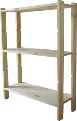 Produktbild von Kiefernholzregal, 3 Böden, B.65 x T.25 x H.90 cm