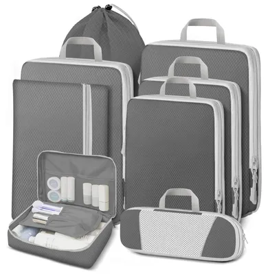Productafbeelding van Koffer Organizer Set 8 stuks, grijs
