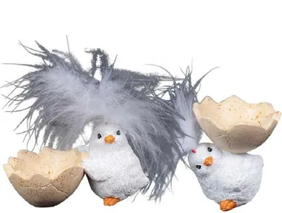 Zdjęcie produktu dla Zestaw ceramicznych kubeczków na jajka z motywem piskląt, ręcznie malowane, 4–5 cm, 2 szt.