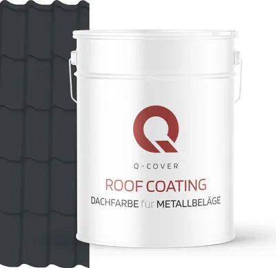 Produktbild von Dachfarbe Metall 10L Matt Anthrazitgrau RAL 7016, wetterfest, UV- & rostbeständig Q-COVER