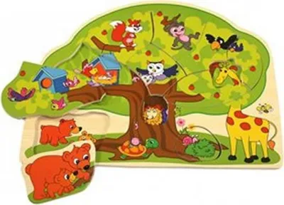 Obrázek produktu pro Dřevěné puzzle - Veselá zvířátka