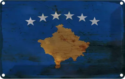Obrázek produktu pro vianmo Kovový nápis 18x12 cm Flagge Kosovo