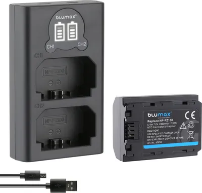 Produktbild von 1x Akku + LCD Lader für Sony NP-FZ100 Alpha 7C 9 A9 II 9S  A7 Ilce 6600 2400 mAh