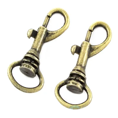 Produktbild von 25 Karabinerhaken mit Wirbel 40 x 18mm Gurtbreite 13mm Antik