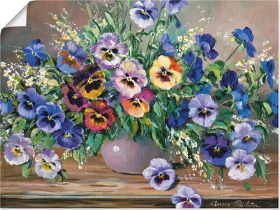 Produktbild von ARTland Poster Stiefmütterchenstrauß Größe: 60x45 cm