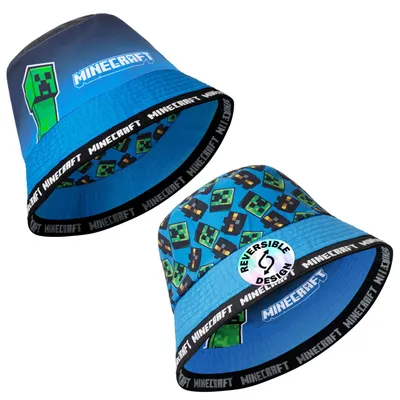 Produktbild von Minecraft Fischerhut Kinder Jungen Bucket Hat für Sommer, Urlaub, Strand - Gamer