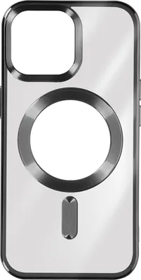 Produktbild von MagSafe Silikonhülle Apple iPhone 15 Pro Kameraschutz Chromumrandung Schwarz